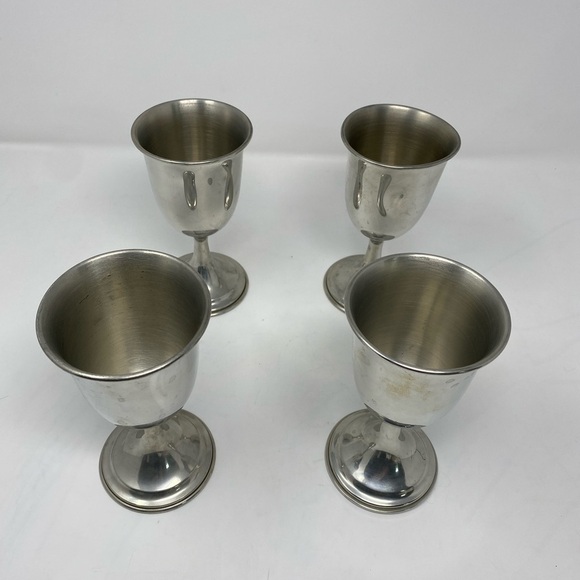 Set of 4 Vintage Certified Pewter Goblets - Picture 2 of 5